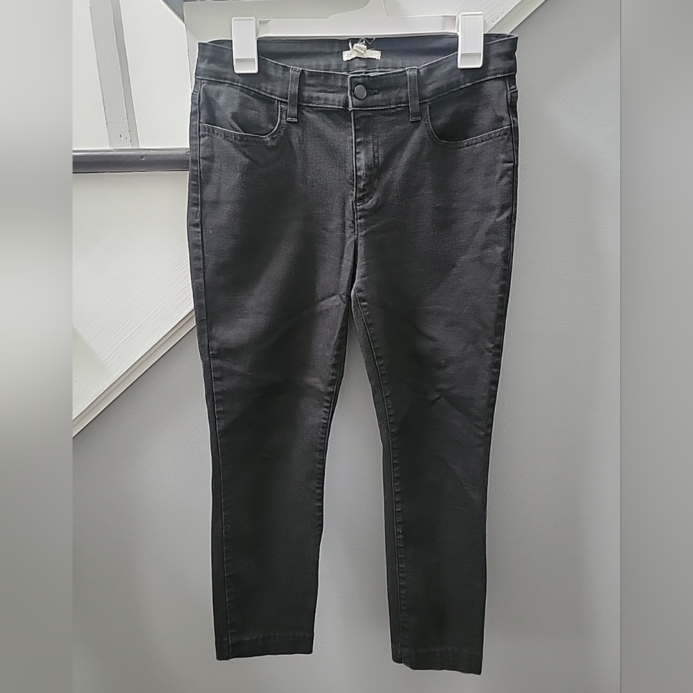 Eileen Fisher Jeans Black Size 10 Organic Cotton USA Denim Stretch Mid rise Slim